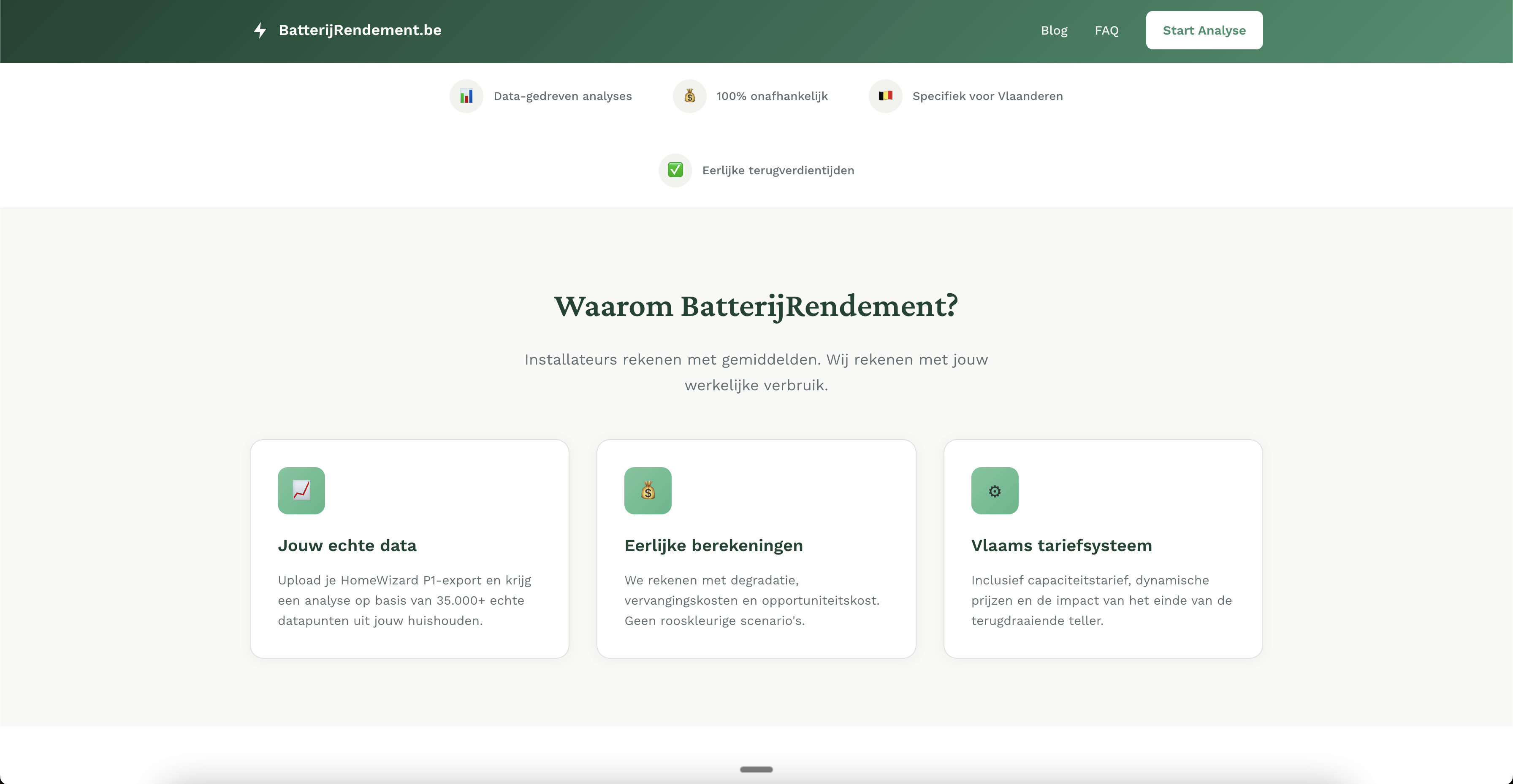Batterijrendement applicatie screenshot